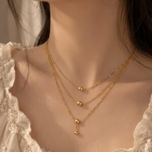 Triple Layer Bead Necklace