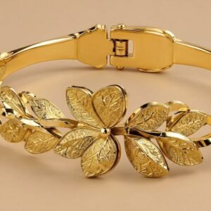 Floral Gold Bangle Bracelet